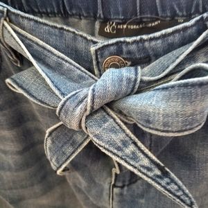 High-Waisted Tie Front Jeans